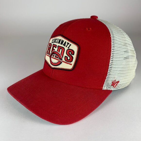 Cincinnati Reds MLB Red White 47 Brand Snapback Trucker Hat - Picture 1 of 6